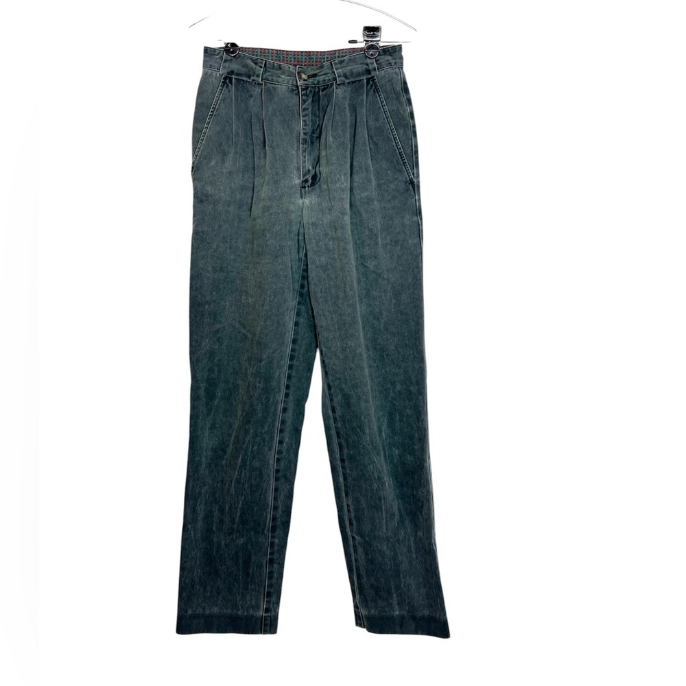 Vintage Gap‎ pants pleated high waist 28X32 tealish gray blue Cotton 80’s